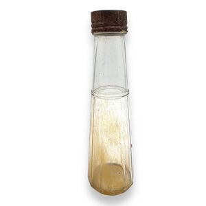 Antique Blue Label Ketchup Glass Bottle with lid - retro kitchen kitsch decor